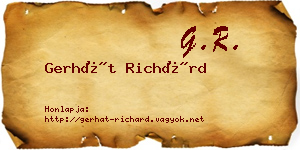 Gerhát Richárd névjegykártya